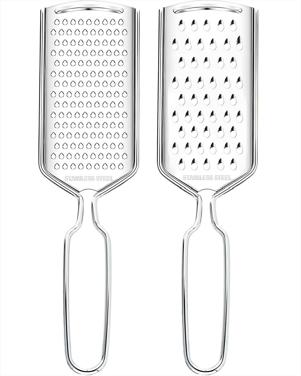 Lemon Zester Grater 2 Piece Suit,Stainless Steel Cheese Grater,Kitchen Fine Grinder for Parmesan Cheese Ginger Garlic Nutmeg Chocolate Vegetables Fruits