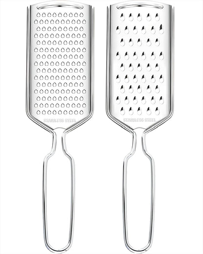 Lemon Zester Grater 2 Piece Suit,Stainless Steel Cheese Grater,Kitchen Fine Grinder for Parmesan Cheese Ginger Garlic Nutmeg Chocolate Vegetables Fruits
