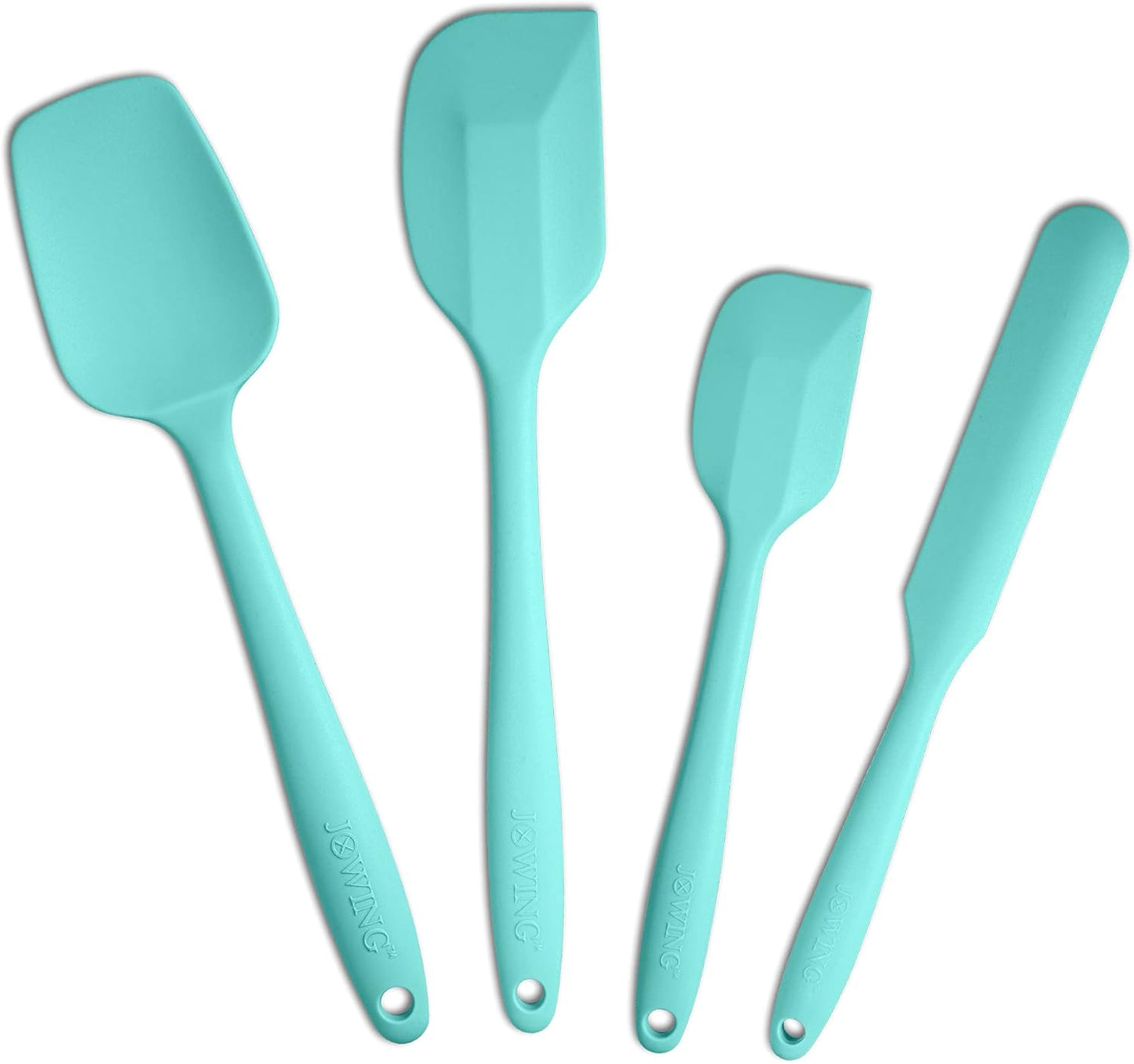 4 Piece Silicone Spatula Set, Flexible Heat Resistant Non-scratch Baking Cooking Rubber Spatulas with Stainless Steel Core, Orange