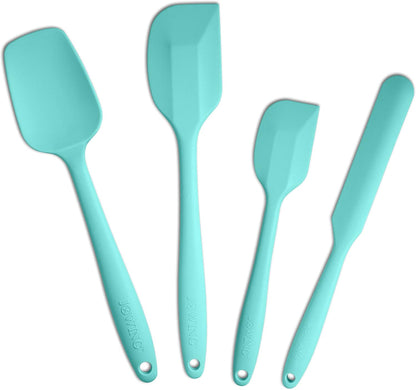 4 Piece Silicone Spatula Set, Flexible Heat Resistant Non-scratch Baking Cooking Rubber Spatulas with Stainless Steel Core, Orange