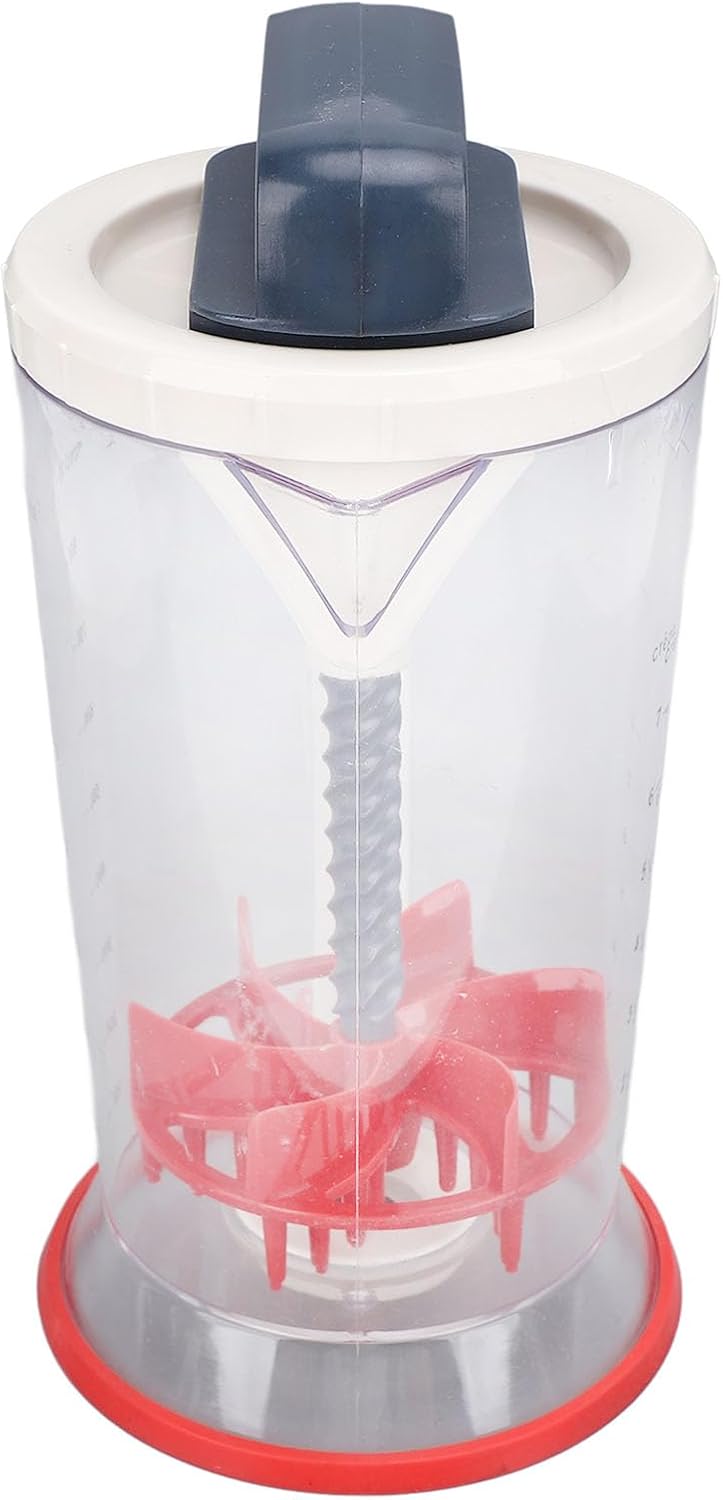 Pancake Batter Dispenser, 900ml Multifunction Manual Batter Separator with Squeeze Handle Mixing Function and Measuring Scale Baking Tool for Pancakes, Waffles, Muffins, Crepes & Cupcakes