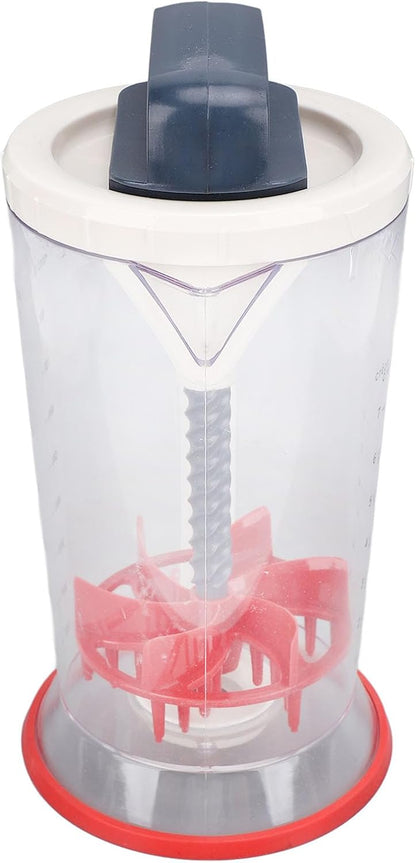 Pancake Batter Dispenser, 900ml Multifunction Manual Batter Separator with Squeeze Handle Mixing Function and Measuring Scale Baking Tool for Pancakes, Waffles, Muffins, Crepes & Cupcakes