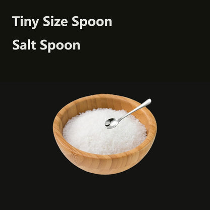 8 PCS Tiny Stainless Steel Spoons for Spices Jars, Mini Size 2.87", Cute Small Stainless Steel Condiment Spoons for Spices, Salt, Sugar, Pepper, Honey, Asanta Fun Little Scoops