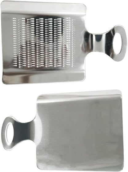 Stainless Steel Nutmeg Chocolate Ginger Peeler, 4.3 Inch x 3 Inch Mini Kitchen Grater, Food Grade Spice, Garlic, Wasabi Grater for Baking Cooking Seasoning