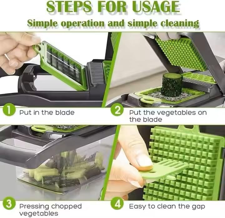 Vegetable Chopper, Vegetable Dicer,Vegetable Slicer, Vegetable Cutter, Food Chopper, Fruit Slicer, Kitchen Gadgets & Accessories(16in1+peelar)