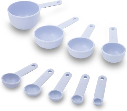 KitchenAid Universal Easy To Read Measuring Cup and Spoon Set with Soft Grip Handle for Maximum Control, Hang Hole and Nesting For Easy Storage, Dishwasher Safe, 9 Piece, Pistachio