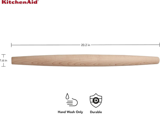 KitchenAid Maplewood French Rolling Pin, 22-Inch, Brown