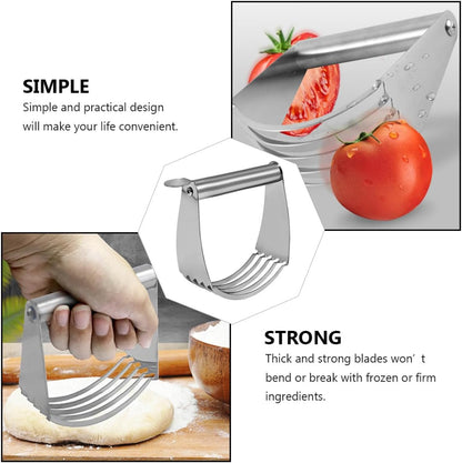 Professional Stainless Steel Pastry Cutter with Handle, Heavy Duty Dough Blender for Baking, Kitchen Dough Cutter Tool for Home and Bakery Use