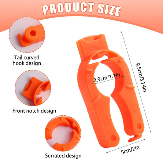6-Pack Plastic Bottle Cap Opener, 3-in-1 Multi-Purpose Gripper Water Bottle Opener for Arthritic Hands, Easy-Twist Jar Opener Tool for Kitchen, Camping & Outdoor Use (Orange, Blue, White)