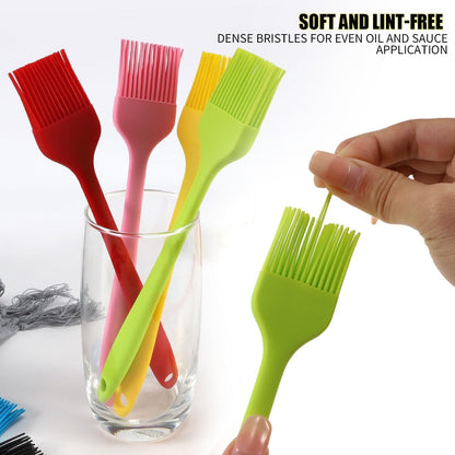 7 Pcs Silicone Basting Brush 600℉ Heat Resistant BPA Free Silicone Marinading Meat Grill Basting Pastry Brush for Oil Butter Sauce Sausages Desserts Turkey Baster Grill Barbecue, (Large&small)