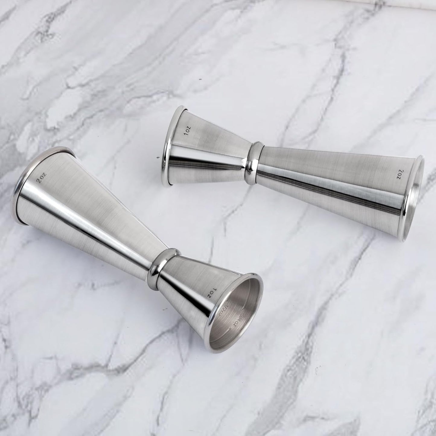 Briout Jigger for Bartending, Double Cocktail Jigger Japanese Premium 304 Stainless Steel Jigger 2 OZ 1 OZ with Measurements Inside