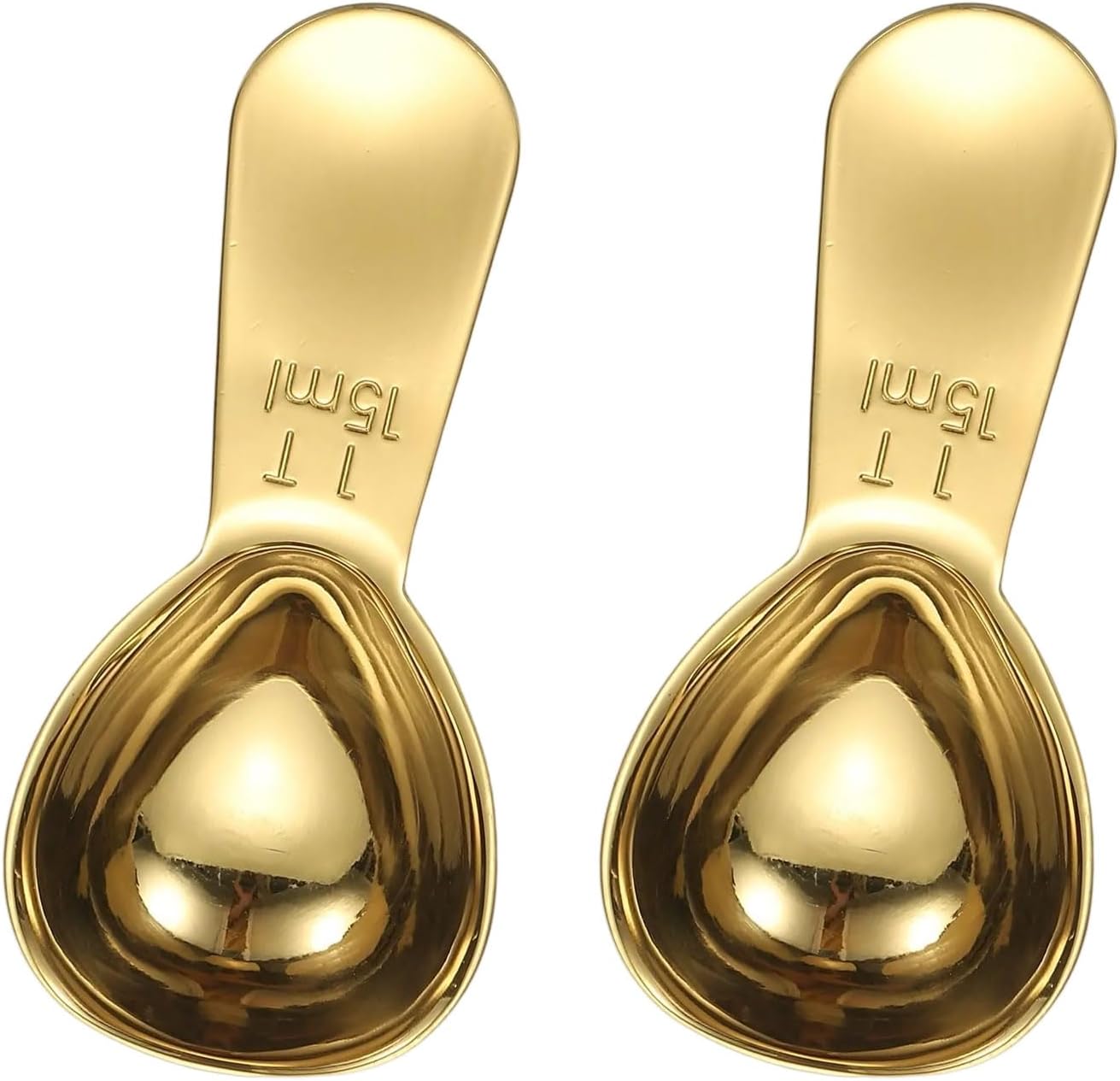 uxcell 2Pcs Stainless Steel Coffee Scoop, 15ml Short Handle Measuring Spoon for Ground Coffee Tea Sugar Kitchen Gifts, Rose gold