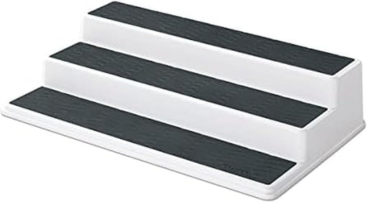 Copco Grey 2 Non-Skid 3-Tier Spice Rack Organizer for Pantry, 2-Pack, 10-Inch