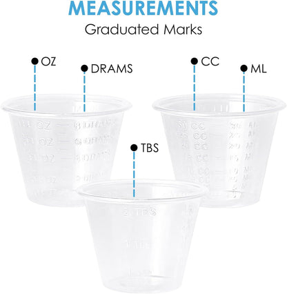 Lilymicky 500 Pack Disposable Medicine Cups (1oz), Medical Plastic Measuring Cups For Medical Purposes, or Mixing and Measuring Resin, Epoxy, DIY Arts & Crafts, Paint