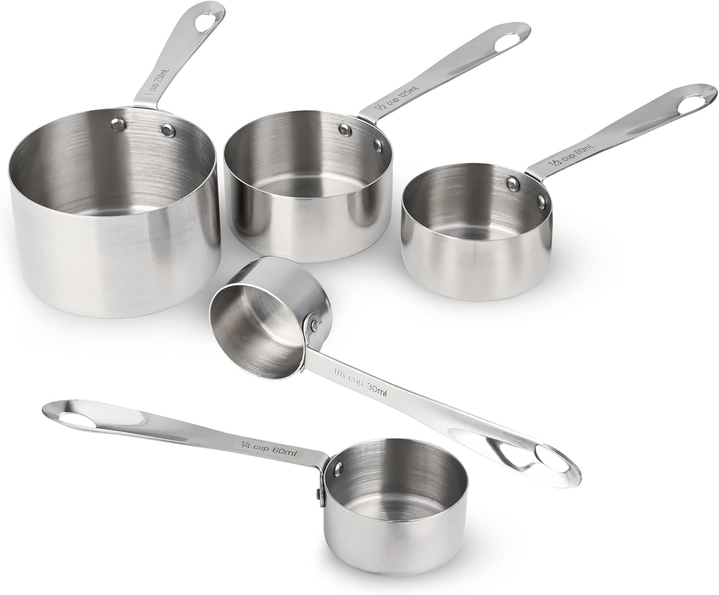 Copper Measuring Cups and Spoons Set, Stainless Steel Measuring Cups and Spoons Set 12, Metal Measuring Cups Set, 5 Measuring Cup Set and 6 Copper Measuring Spoons &Leveler for Kitchen