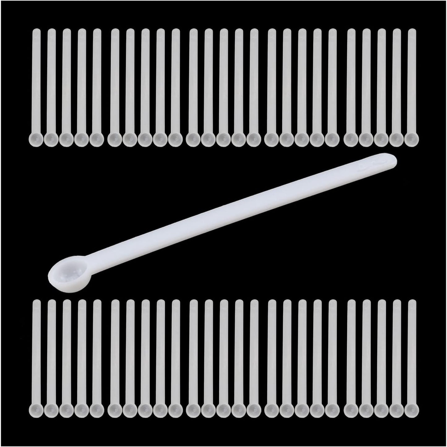 MEETOOT 50pcs 0.15ml Static-Free Micro Scoop Mini Milligram Measuring Spoons, White