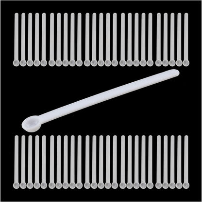 MEETOOT 50pcs 0.15ml Static-Free Micro Scoop Mini Milligram Measuring Spoons, White