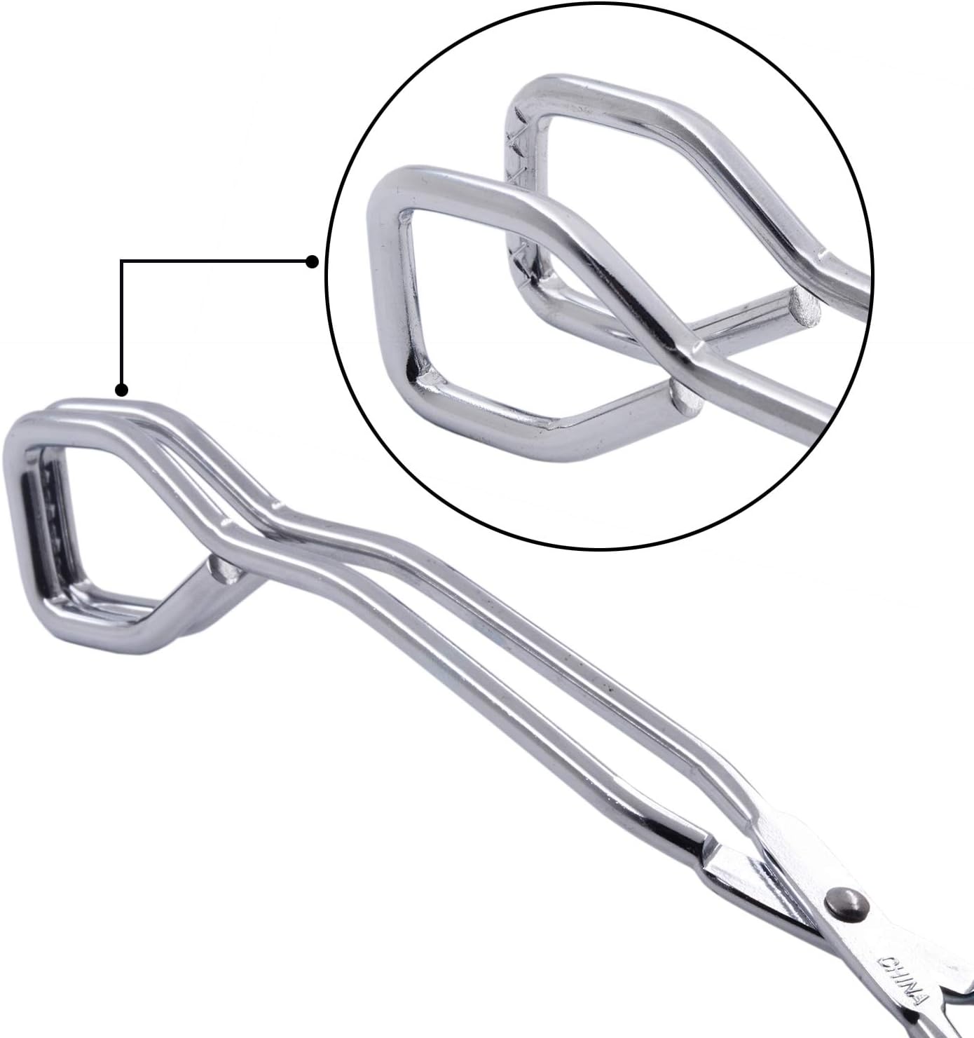 HINMAY Kitchen Scissor Tongs 10-Inch with Comfort-Grip Handle Heavy Duty Stainless Steel Scissor Cooking Tongs
