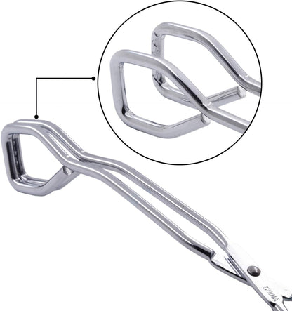 HINMAY Kitchen Scissor Tongs 10-Inch with Comfort-Grip Handle Heavy Duty Stainless Steel Scissor Cooking Tongs