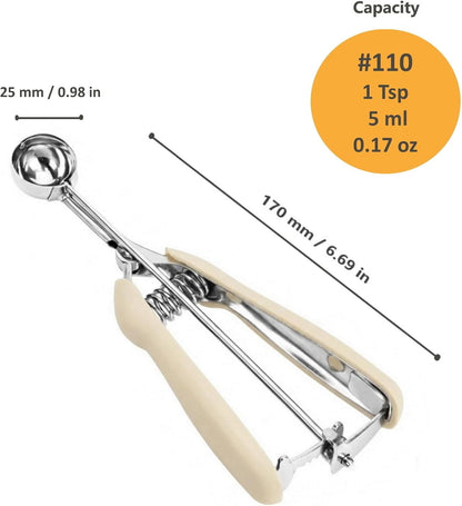 Cookie Scoop, Ice Cream Scoop, 1Tbsp/15 ml/0.5oz Cookie Scoops for Baking, 18/8 Stainless Steel Cookie Scooper for Baking, Ice Cream Scooper with Trigger Release, Cookie Dough Scoop with Non-slip Grip