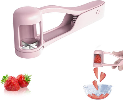 Grape Cutter,Stainless Steel Blades Quarter Grape Slicer with 4 Pieces,Grape Cutter for Toddlers Vegetable Fruit Salad,Slicer Kitchen Tomato Cherry Strawberry Cutter