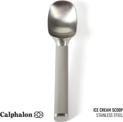 Calphalon Cookie Scoop, Stainless Steel Trigger Scoop for Cookie Dough, Ice Cream & Batter, Portion Control Kitchen Scoop with Release Mechanism, Taupe