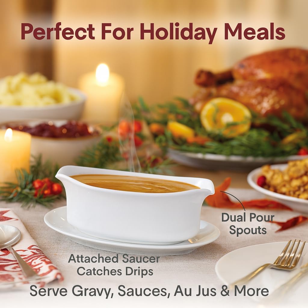 HIC Kitchen Roasting Fat Separator Gravy Strainer, Borosilicate Glass, 32-Ounces, For Stress-Free Holiday Meal Prep and Serving