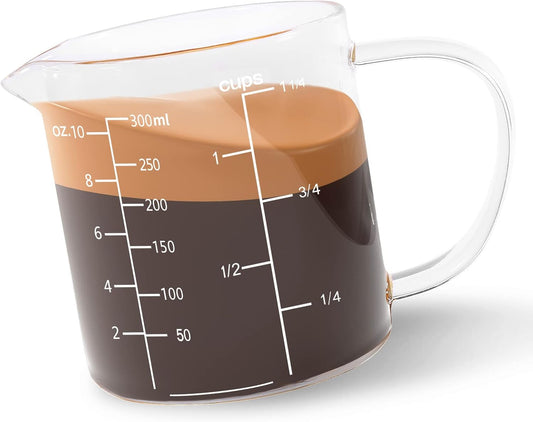 Newness 2-Cup Glass Measuring Cup For Baking and Cooking, (Upgraded, 3 Marking Including Cup/ML/Ounce Scale) Dishwasher, Freezer, Microwave, and Preheated Oven Safe, Essential Kitchen Tools