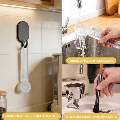 Credon Coffee Scoop with Funnel for Ground Coffee & Protein Powder – Coffee Bean Measuring Spoon, 2 Tablespoon Slide Scoop for Reusable K-Cup, Precision Spill-Proof (Black)