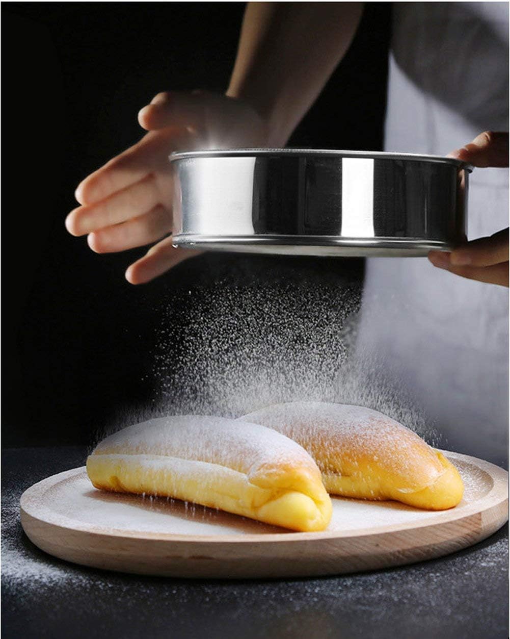 Flour Sifter for Baking - Stainless Steel 40 Mesh Small Tamis 6inch Round Sifter,Mini Fine Mesh Flour Sieve(6 Inch, 40m Mesh)