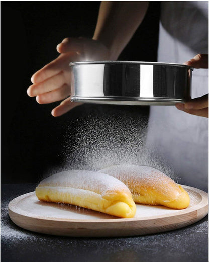 Flour Sifter for Baking - Stainless Steel 40 Mesh Small Tamis 6inch Round Sifter,Mini Fine Mesh Flour Sieve(6 Inch, 40m Mesh)