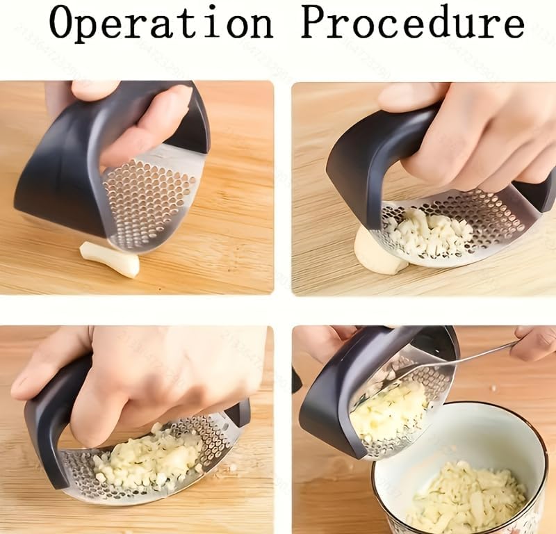 Garlic Press Rocker – Premium Stainless Steel Garlic Mincer & Crusher, Ergonomic Garlic Chopper for Easy Garlic & Ginger Prep, Dishwasher Safe, Ideal Kitchen Gadget