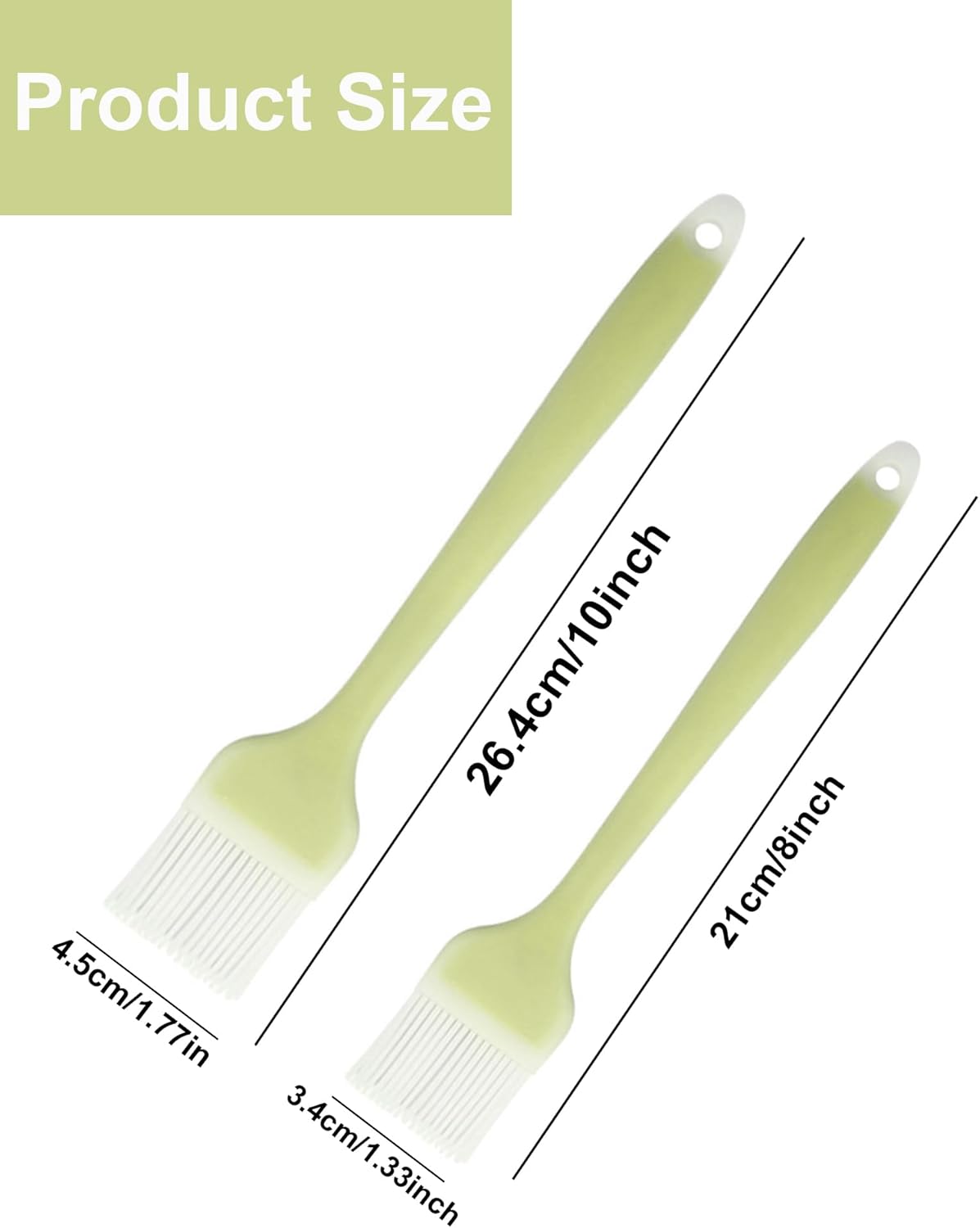 Pastry Brush Silicone Basting Brush for Cooking,2PCS 10+8 in Heat Resistant Food Brushes for Baking, Grilling, Cooking and Spreading Oil, Butter, BBQ Sauce, or Marinade (Blue)