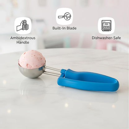 Restaurantware Ice Cream Scoop 1 Case 3.75 oz Stainless Steel Portioner Commercial Kitchen Tool Comfortable Grip Dishwasher-Safe Ambidextrous Handle