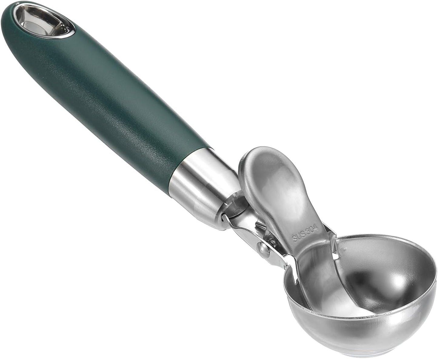 PATIKIL 4 Ounce Ice Cream Scoop with Trigger, 2 Pcs Stainless Steel Portion Cookie Scoop with Thumb Trigger for Cookie Dough Cupcake Batter Baking, Black