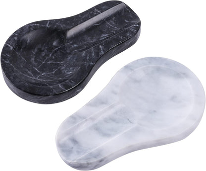 Marble Spoon Rest for Kitchen Stove Countertop, Marble Utensil Holder, Perfect for Spatula, Ladle, Fork (1, Viva jade, 4 * 6.5)
