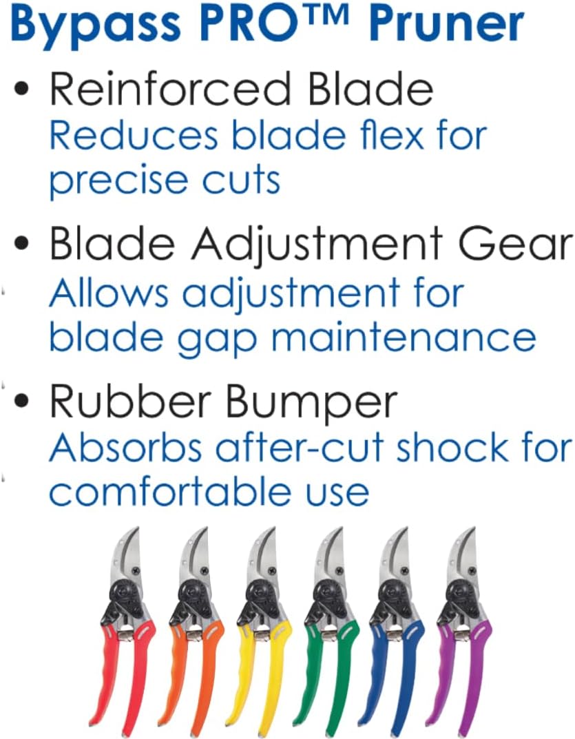 Dramm ColorPoint Stainless Steel Compact Garden Pruning Shears, Hand Pruner, Garden Clippers, with Heavy Duty Blade and Easy grip Handle, Yellow