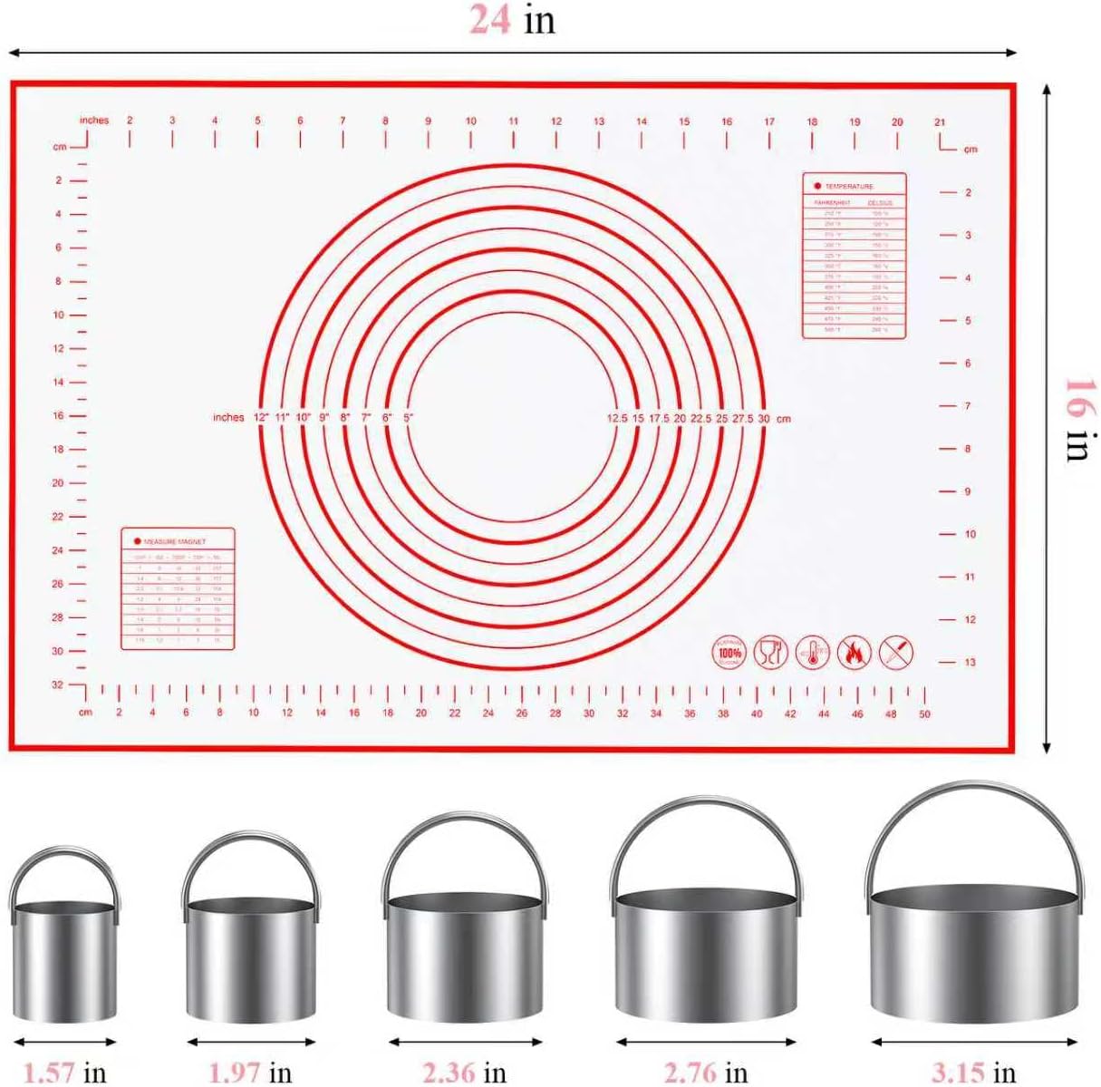 Biscuit Cutter Set, Dough Blender, Pastry Cutter, Biscuit Cutter, Dough Cutter,Pastry Cutter Set, Round Sifter,Baking Dough Tools for Cooking Cookies (3 Pcs/Set)