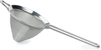 RSVP International Endurance Kitchen Collection, Stainless Steel Fine Mesh Conical Sieve/Colander, Multi-Purpose for Cooking, Baking, Loose Leaf Tea, Bar Strainer Cocktails, 7-Inch