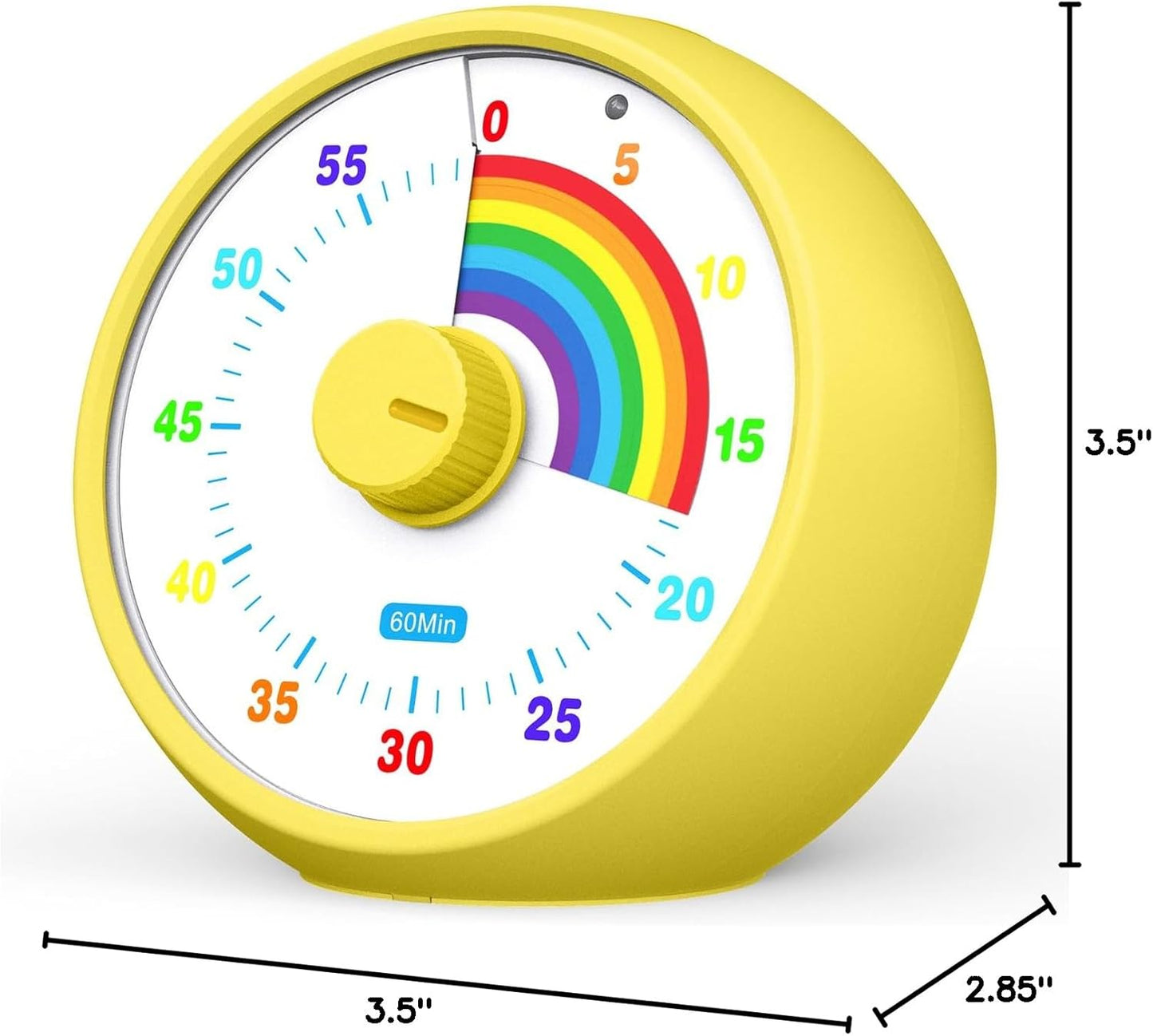 Visual Timer for Kids, 60-Minute Countdown for Classroom Office Kitchen, Desk Timer Kids Time Management Tools with Silent Operation, Pomodoro Timer Rainbow Pattern Purple