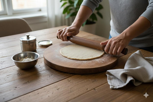 Wooden Rolling Pin Belan for Kitchen Chapati Chapati Roller Papad Wooden Rolling Pin Roller (Brown_14inch)