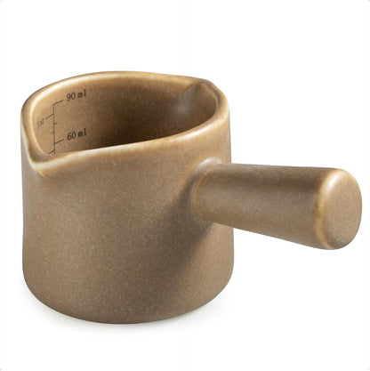 Espresso Cups Ceramic, 200ML Espresso Measuring Cup with Handle, Expresso Shots Cups with Scale, Espresso Accessories, White