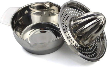 Stainless Steel Manual Juicer Fruit Lemon Lime Orange Squeezer with Bowl Juicer Strainer