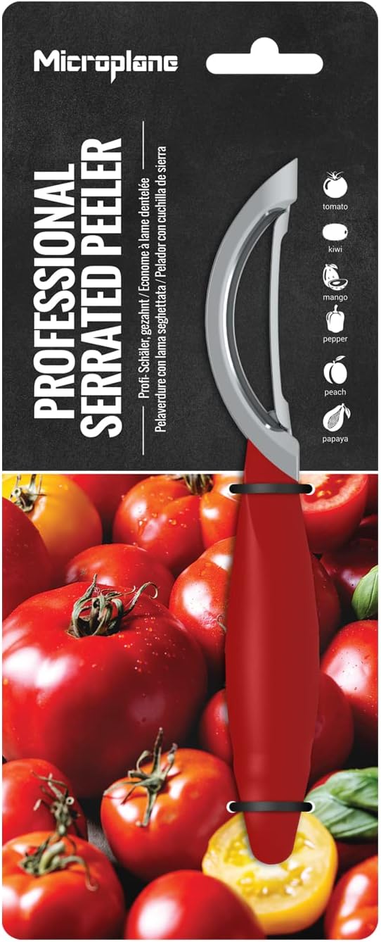 Microplane Professional Serrated Swivel Peeler for Tomato and Kiwi, for Right and Left Hand Use