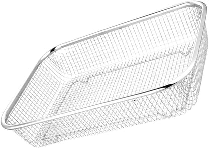 Stainless Steel Drain Basket Large Rectangular Colander 12.99X9.44X2.75In Multi-Purpose Kitchen Strainer for Fruits Vegetables Washing and Storage