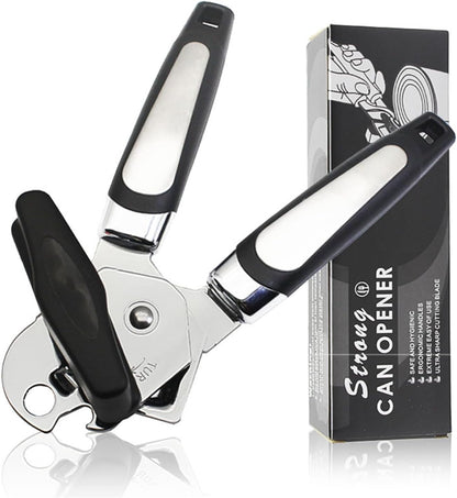 Can Opener Manual with Bottle Heavy Duty Stainless Steel Smooth Edge Manual Can Opener and Bottle Openers Sharp Cutting Wheel Multifunction Kitchen Tool Easy to Use Soft Ergonomic Handles