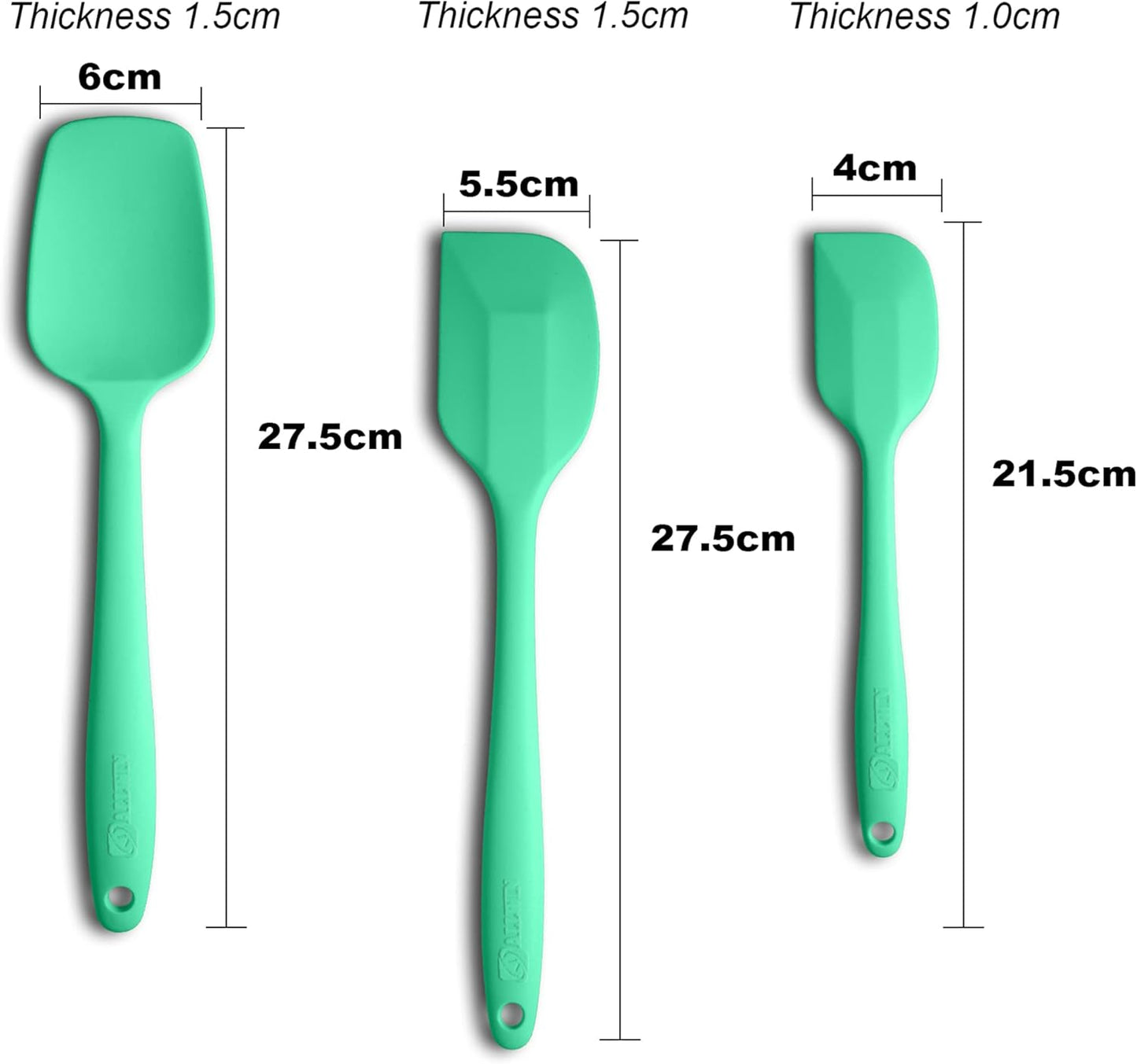 Silicone Spatulas Set Turners Tongs Cooking Utensils Set High Heat Resistant Kitchen Scraper Spatulas for Cooking Mixing Baking BPA Free Dishwasher Safe, Black