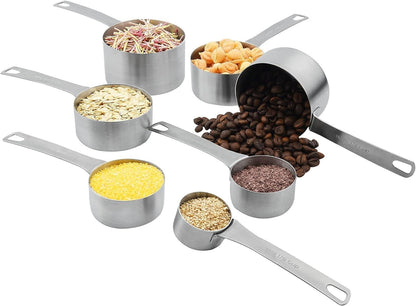 Smithcraft Measuring Cups and Spoons Set, 18/8 Stainless Steel Measuring Cups and Spoons for Kitchen & Baking, Heavy Duty Metric & US 8 Measuring cups, 9 Measuring Spoons Set