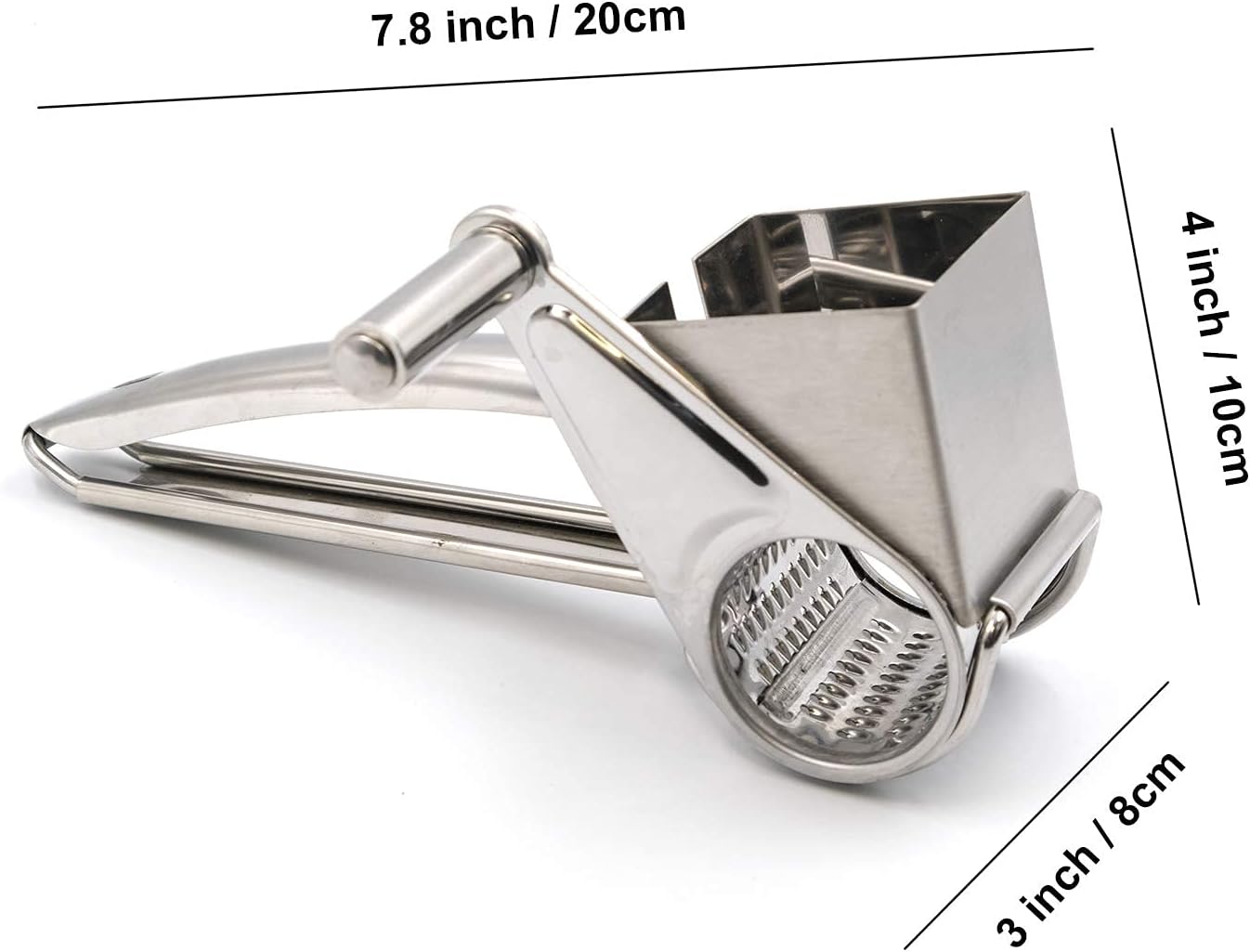 Mayata 1set Cheese Cutter Slicer Shredder with 3 Interchanging Rotary Ultra Sharp Cylinders Stainless Steel Drums & Slicer