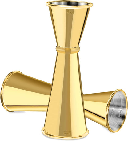Briout Jigger for Bartending, Double Cocktail Jigger Japanese Premium 304 Stainless Steel Jigger 2 OZ 1 OZ with Measurements Inside
